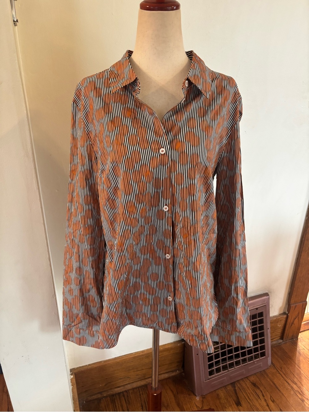 COS Circle Stripe Print Shirt 12 lagenlook cotton office
